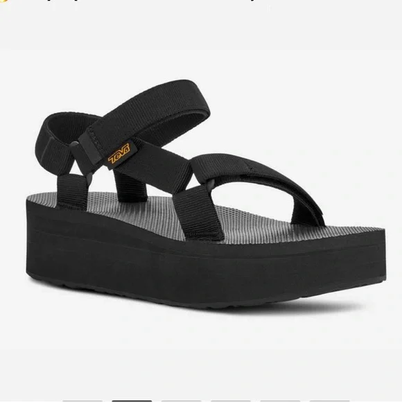 TEVA Flatform Universal Sandal Strappy Velcro Black Size 11 NEW - Picture 2 of 16